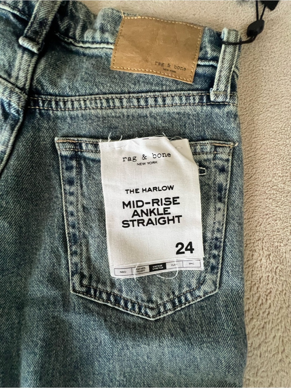 NWT rag & bone The Harlow Mid-Rise Ankle Straight Jeans - Picture 7 of 12